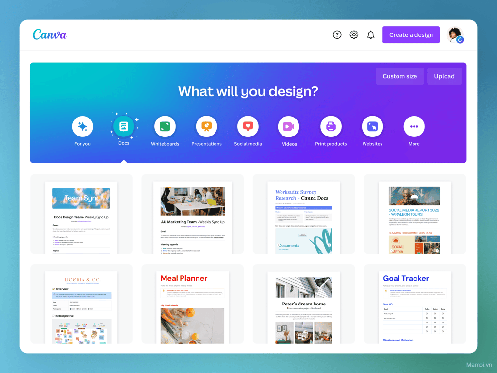 Canva interface