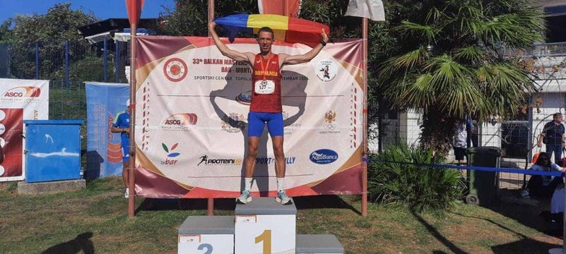 Atletul Cătălin Amuza, de la CS Târgoviște, cvadruplu campion balcanic în Muntenegru