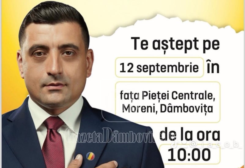 Candidatul AUR pentru prezidențiale, George Simion, vine joi la Moreni