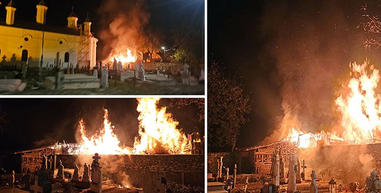 VIDEO&FOTO: Incendiu lângă biserica din Răchiți!