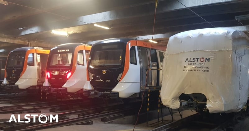Al cincilea tren de metrou Alstom pentru Magistrala M5 a ajuns în România FOTO