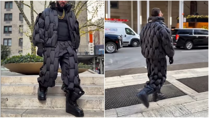 VIDEO | Dorian Popa a plecat de la București la New York și outfit-ul lui (foarte pufos și negru) a devenit viral. „Cozonacii mei arși de Crăciun!”