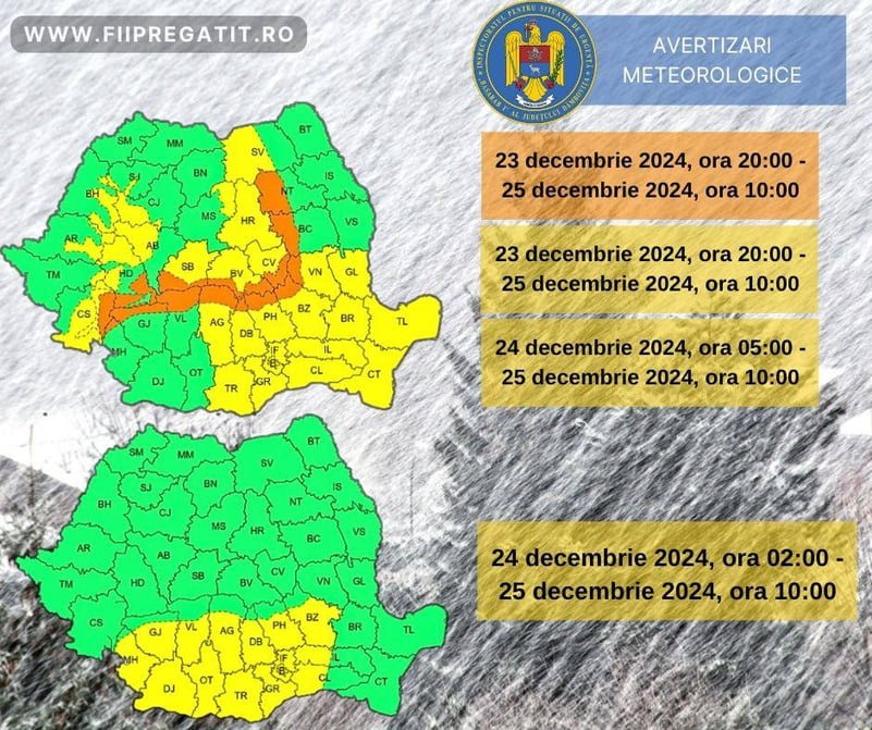 Sfaturile pompierilor dâmbovițeni, în contextul avertizărilor meteo în vigoare