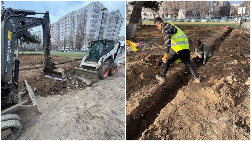 FOTO | S-au reluat lucrările de modernizare pe șantierul Parcul Crângași. PS6: În 2024 am amenajat 50.000 mp, iar acum lucrăm la încă 20.000 mp