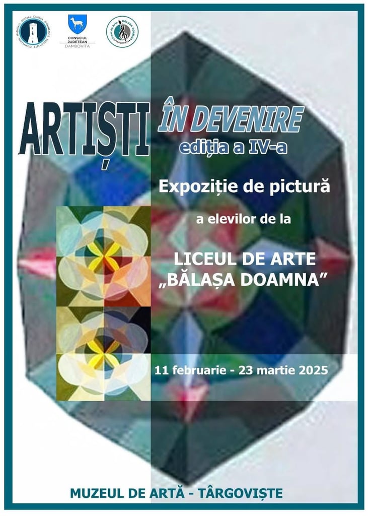Lucrări ale elevilor de la Liceul de Arte din Târgoviște, prezente la Expoziția de pictură „ARTIȘTI ÎN DEVENIRE” Ediția a IV-a, 2025!