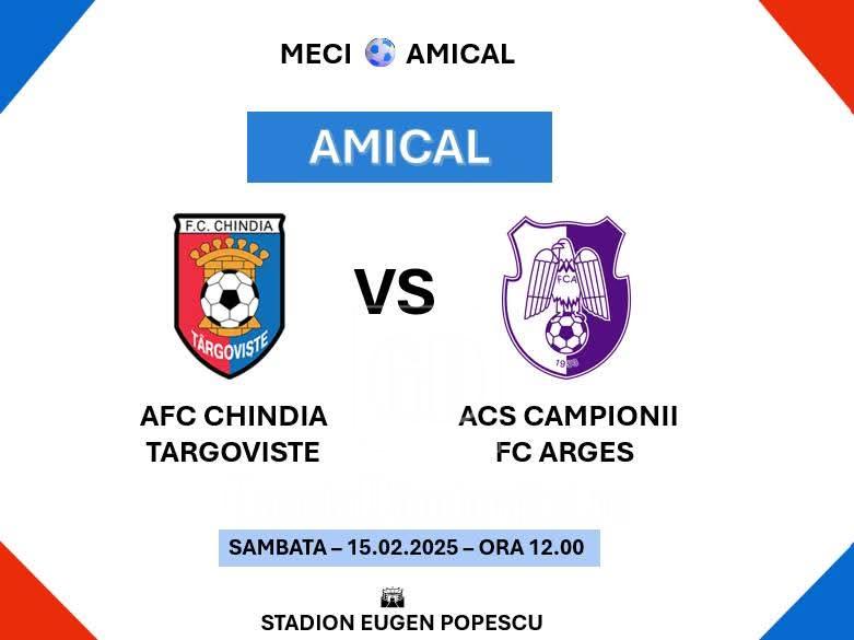 Chindia – FC Argeș, ultimul amical înainte de reluarea campionatului