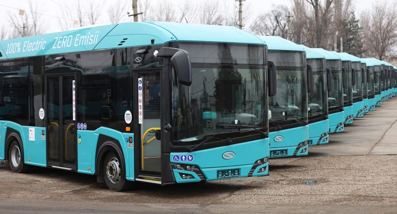 PNRR a adus 42 de autobuze electrice la Galați