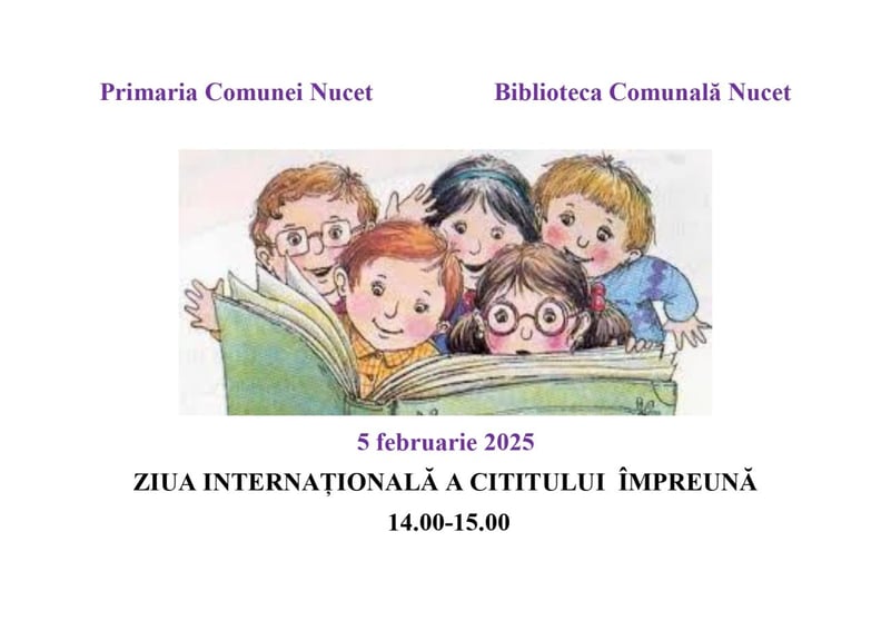 Primăria și Biblioteca Nucet invită copiii, mâine, să citească împreună