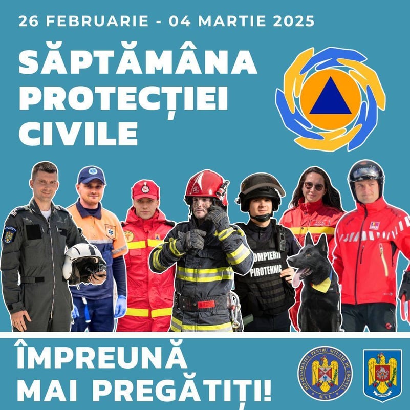 ISU Dâmbovița organizează, în perioada 26 februarie – 4 martie, activităţi pentru a marca „Săptămâna Protecției Civile”