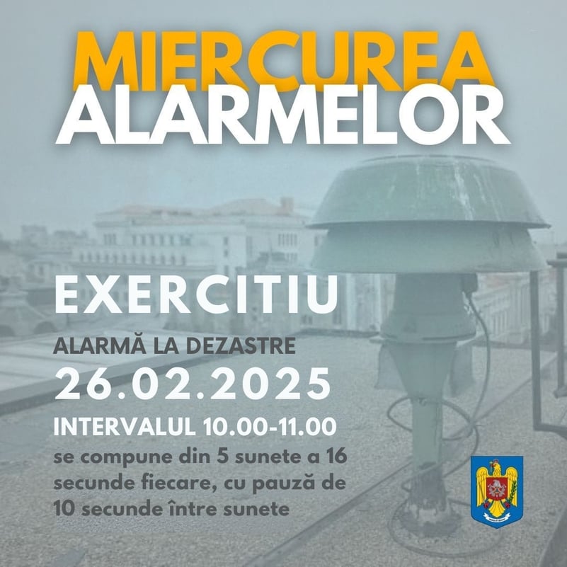 „Miercurea Alarmelor” – exercițiu de avertizare publică