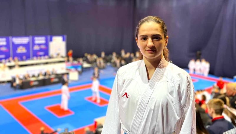 Lorelley Andrei, de la CS Târgoviște, două clasări aproape de podium la Campionatul Balcanic de Karate WKF