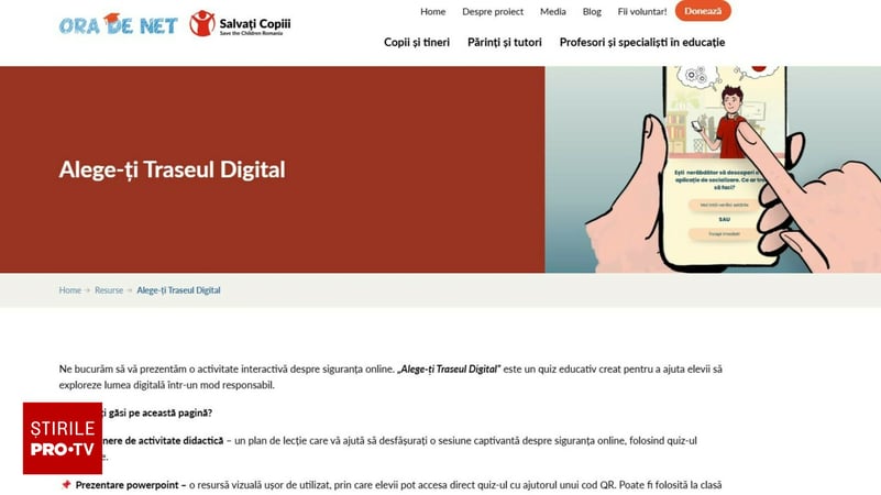 “Alege-ți traseul digital”, aplicația creată de „Salvați Copiii”, care arată pericolele ascunse de pe net. Cum funcționează