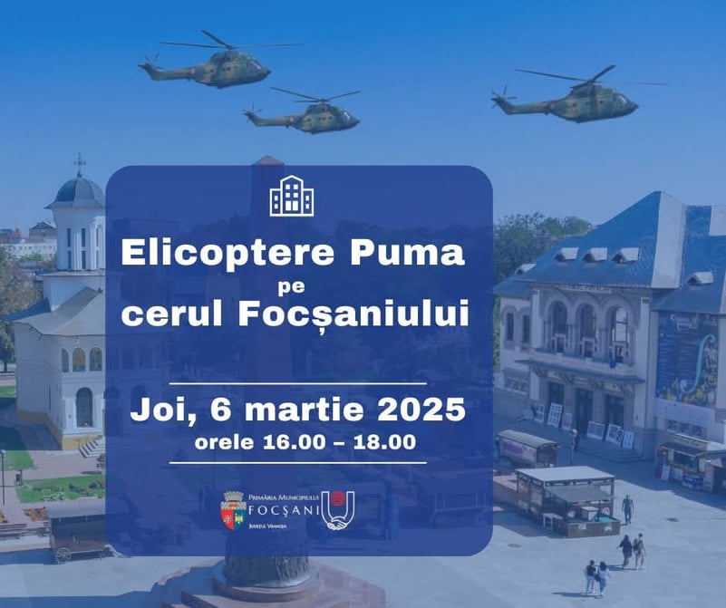 ULTIMA ORĂ! Elicoptere Puma pe cerul Focșaniului