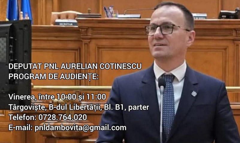 Dâmbovița: Deputatul PNL Aurelian Cotinescu acordă audiențe cetățenilor în fiecare săptămână