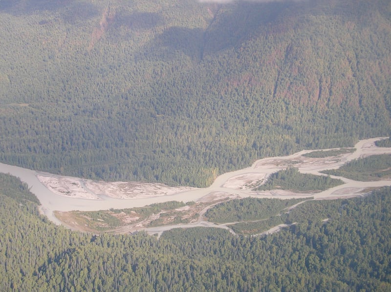 Aerial view of lower Talkeetna