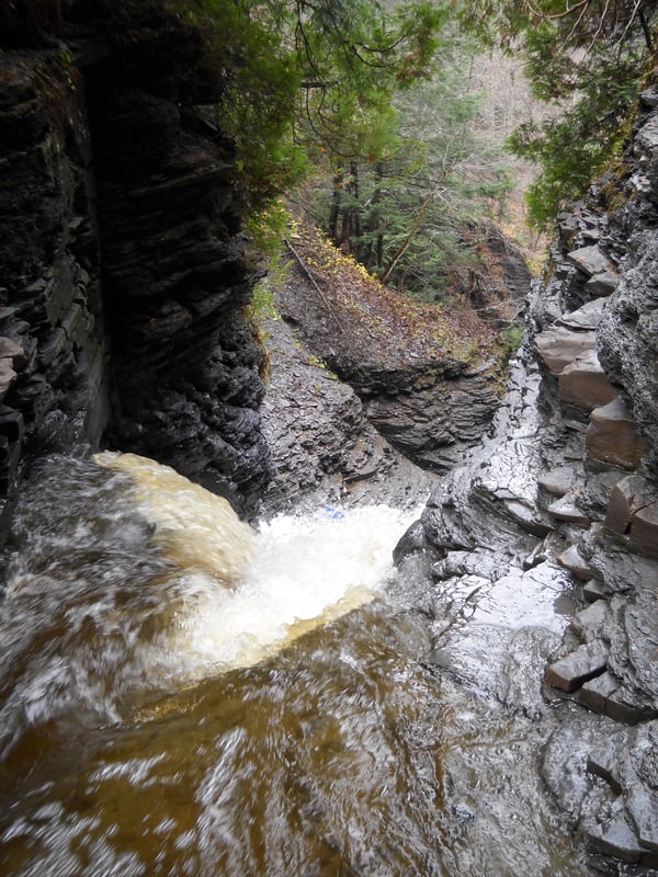 Eric Adsit's paddle, just visible in One Whistle Falls