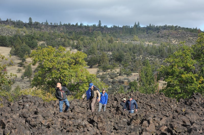Walking Across the Lava Field at Wards Canyon