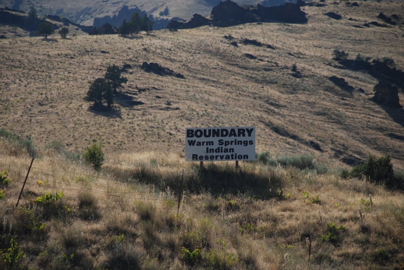 Boundary of Warms Springs Reservation