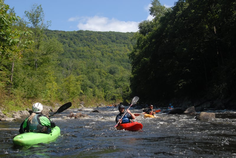 Looking Upstream Towards Split Hair