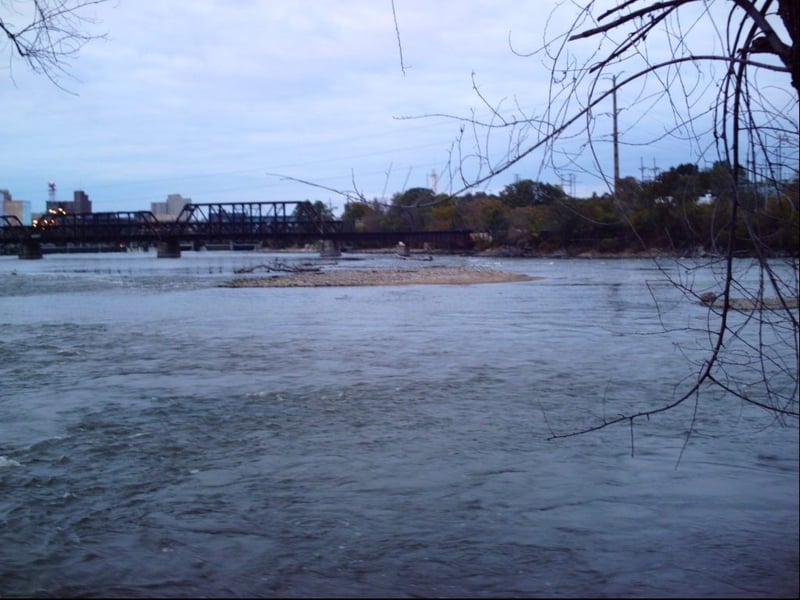 Rock River, river-left, below Rockford Dam