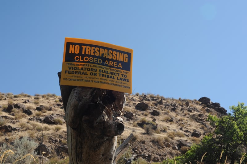Warm Springs Reservation Signage