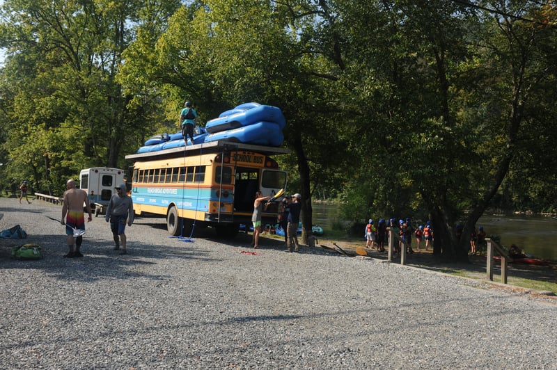 Unloading Rafts at Bernard