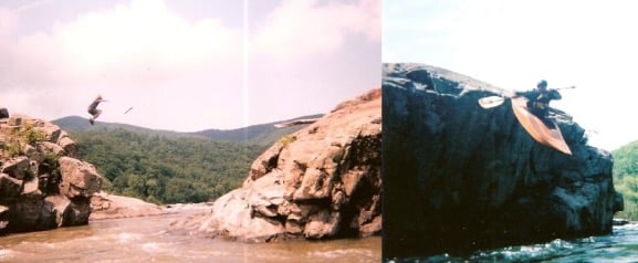 Panarama of Jump Rock and Seal Launching Rock on the James River, VA