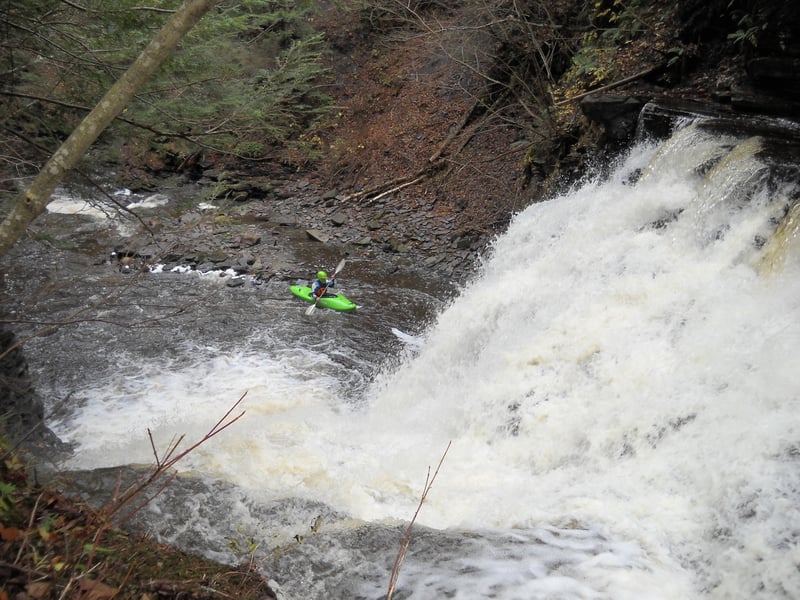 Catching the eddy after the first successful descent of Engraved Invitation