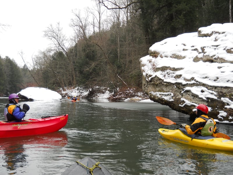 Snow boulders on Clear Fork - 01/17/11