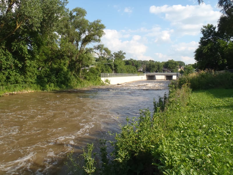 looking towards wingdam ~1300cfs, 6/24/10