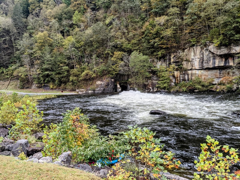 John W. Flannagan Dam outlet tunnel  800 cfs release