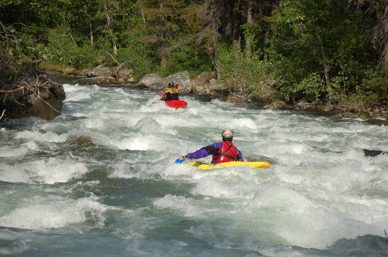 Hand paddling on WRB