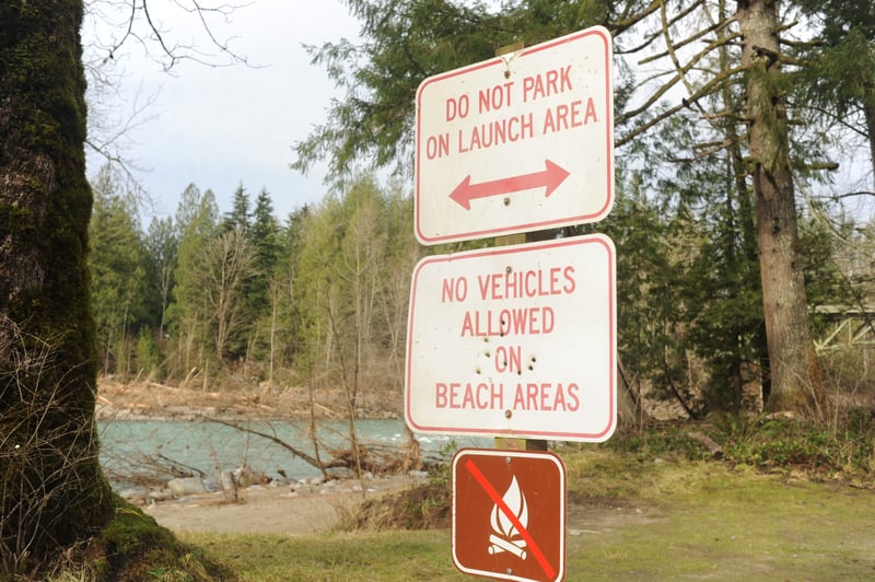 Access Signage at Big Eddy