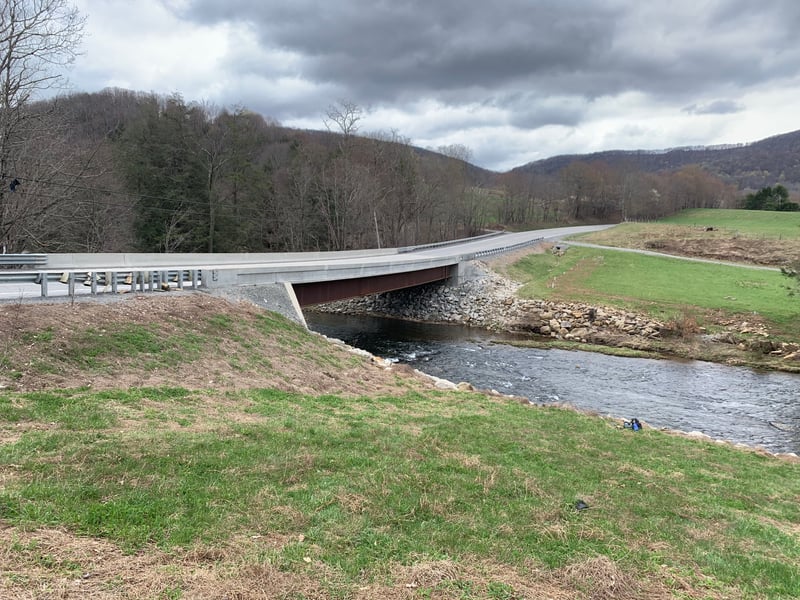 View from the parking spot at the Laurel Fork put-in.