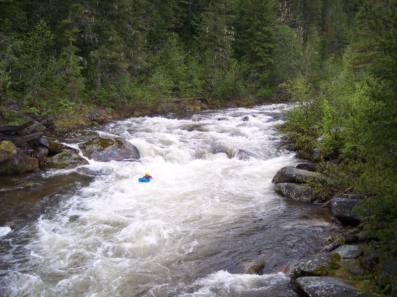 Before the bridge on a river board