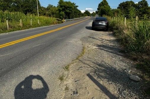 Scrabble Rd Bridge take-out, roadside parking