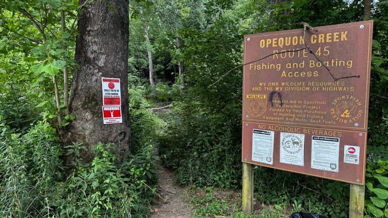Rt 45 Access, narrow trail to creek