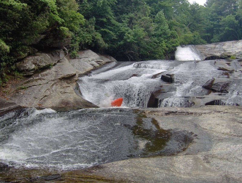 blasting the bottom of the lower slide