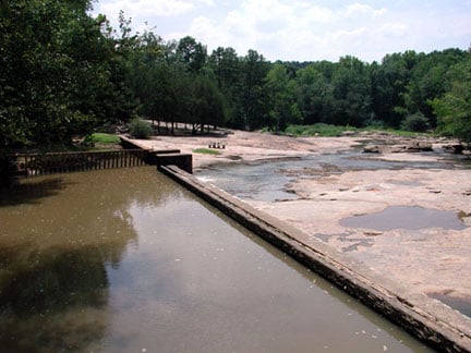 North Oconee Hurricane Shoals dam @ low water #2