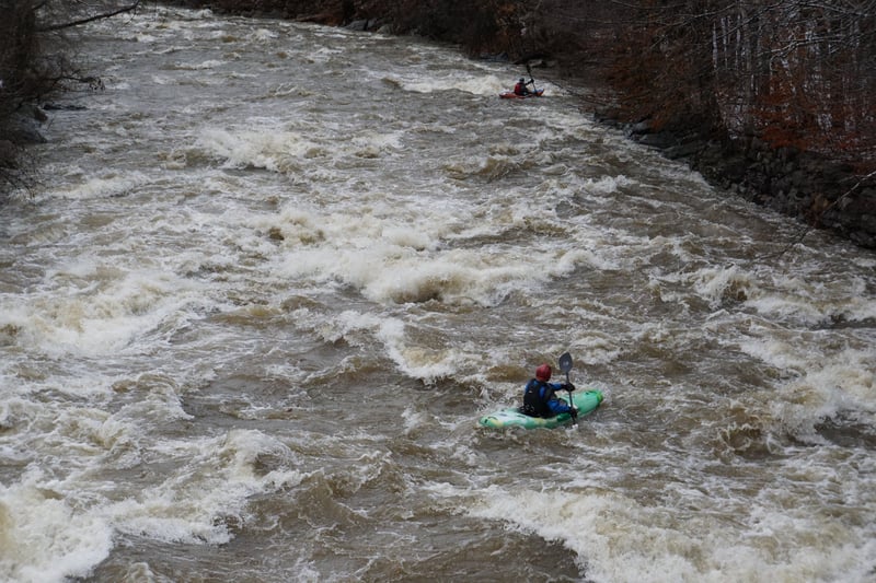 Will S and Mike M exiting Coffin Factory at highish flows
