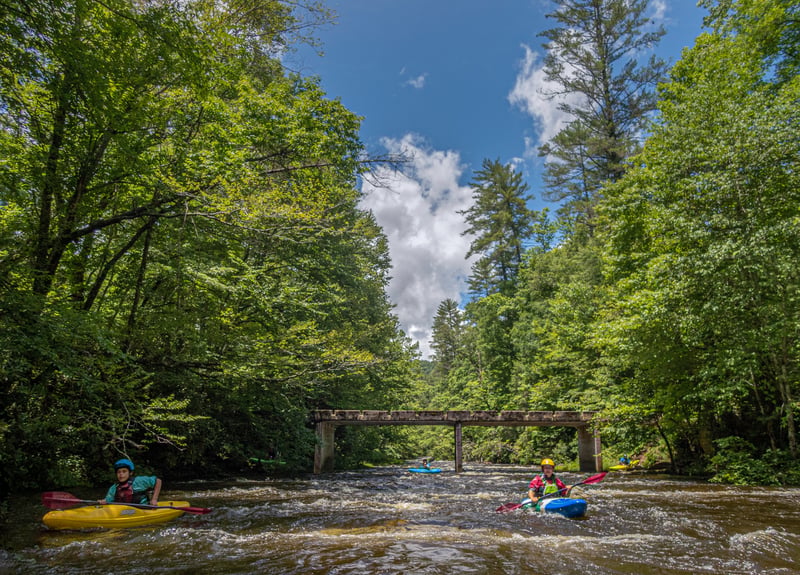 Looking upstream at the FS 81 bridge