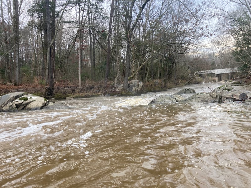 Looking downstream just before Picketts Mill Rd.