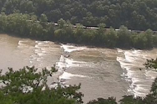 McCoy Falls as seen from the cliffs high on the mountain on river right