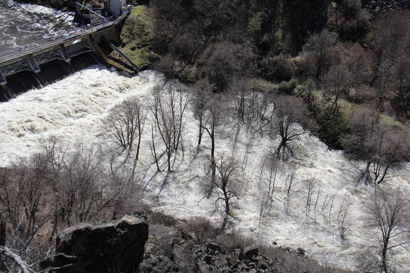 Copco 2 Dam Spill into Wards Canyon
