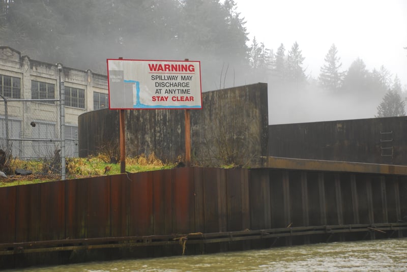 Spillway Warning Sign