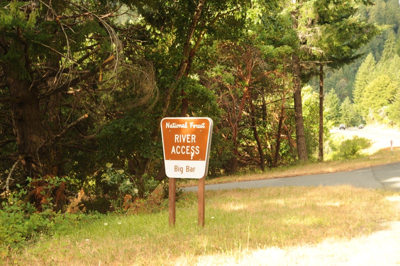 Big Bar River Access Sign