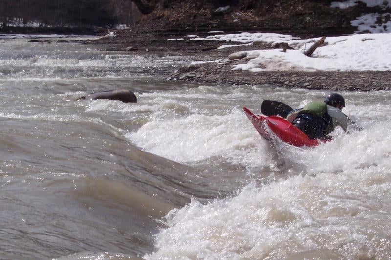 Surfing on Cattaraugus Creek