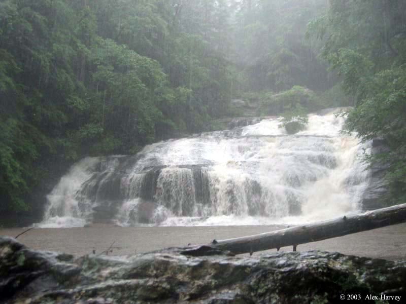 Panther Creek Falls at the beginning of a heavy thunderstorm.