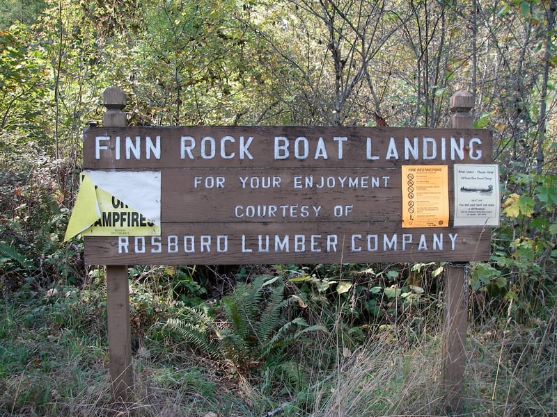 Finn Rock Boat Landing Sign