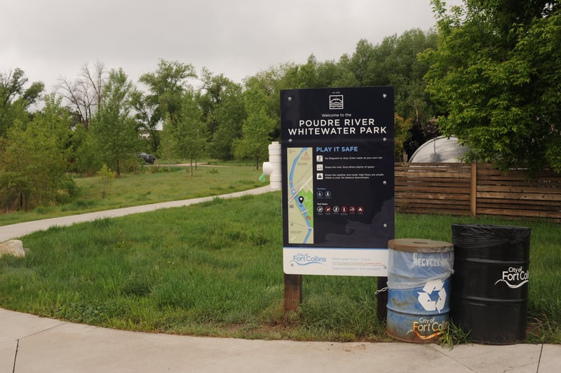 Whitewater Park Trail Entrance from Parking Lot